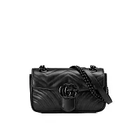 Gucci Мини-сумка на плечо GG Marmont Black - фото 1