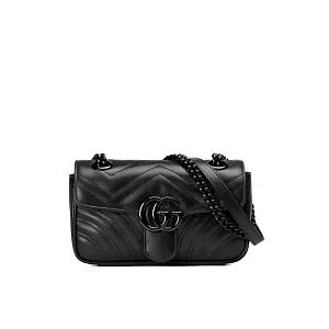 Gucci Мини-сумка на плечо GG Marmont Black - фото 1