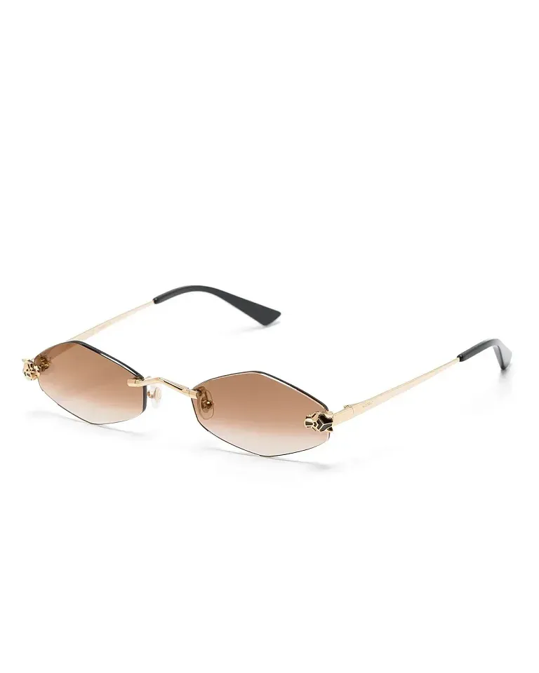 Солнцезащитные очки с ромбовидным узором Panthere Cartier Golden brown - фото 1