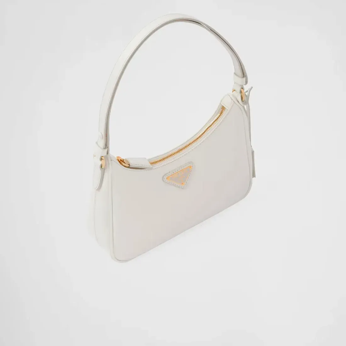 Prada Мини-сумка Re-Edition из сафьяновой кожи White - фото 3