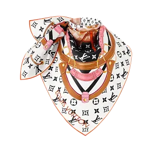 Louis Vuitton Платок-каре Flower And Straps 90 White - фото 2