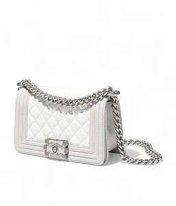 Chanel Сумка Boy White and Light Gray - фото 2