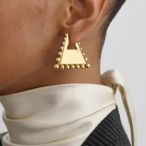 Phoebe Philo Серьги-пирамиды с шариковым декором - фото 2