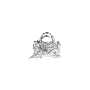 Balenciaga Сумка Hourglass Metallized мини формата - фото 1