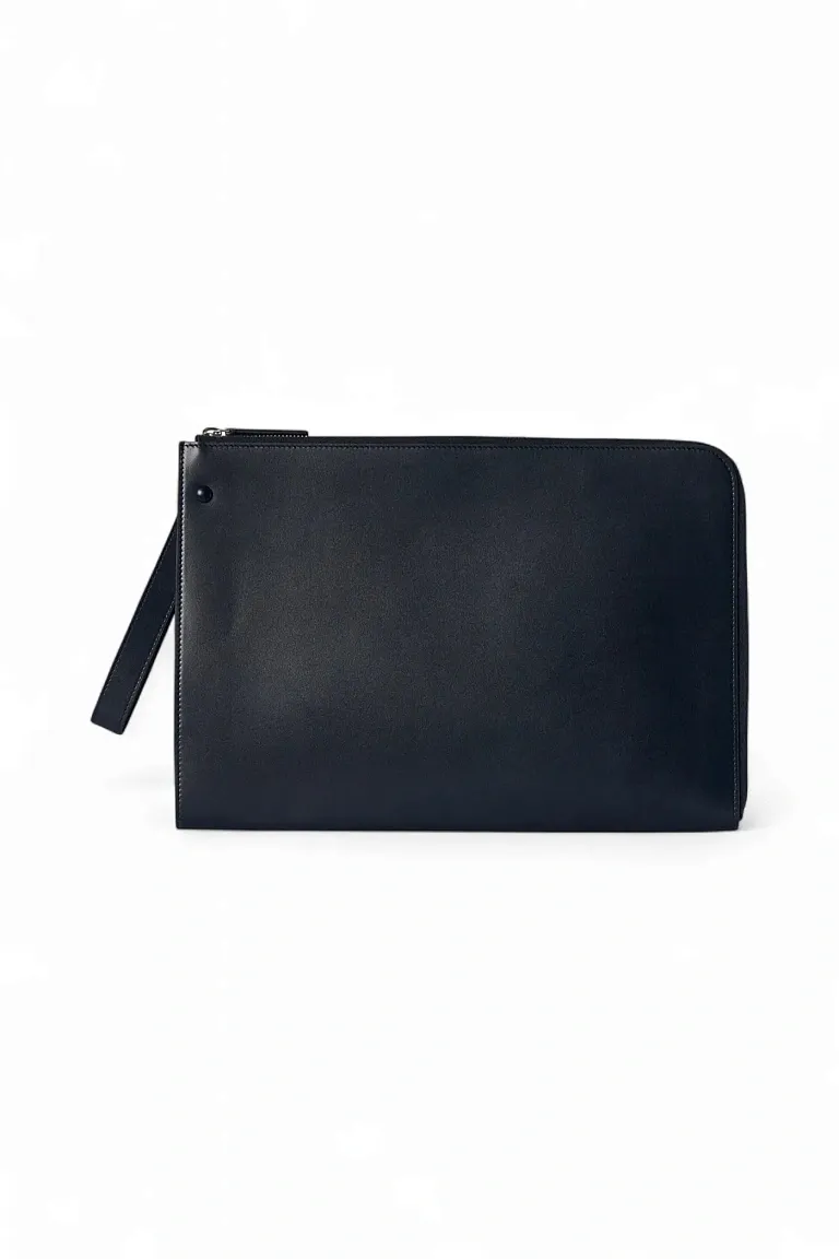 Сумка Large Portfolio Wristlet Black из кожи The Row Zaffiro - фото 1