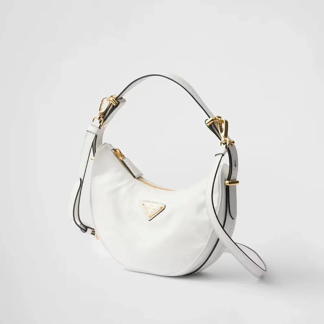 Prada Сумка на плечо Arque из лакированной кожи naplak White - фото 3