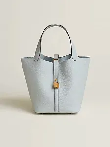 Hermès Сумка Picotin 22 Gris Neve Clemence Gold Hardware - фото 1