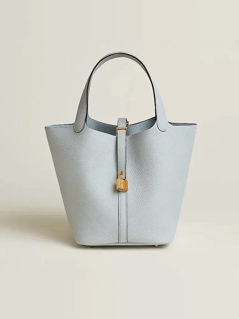 Сумка Picotin 22 Gris Neve Clemence Gold Hardware Hermes - фото 1
