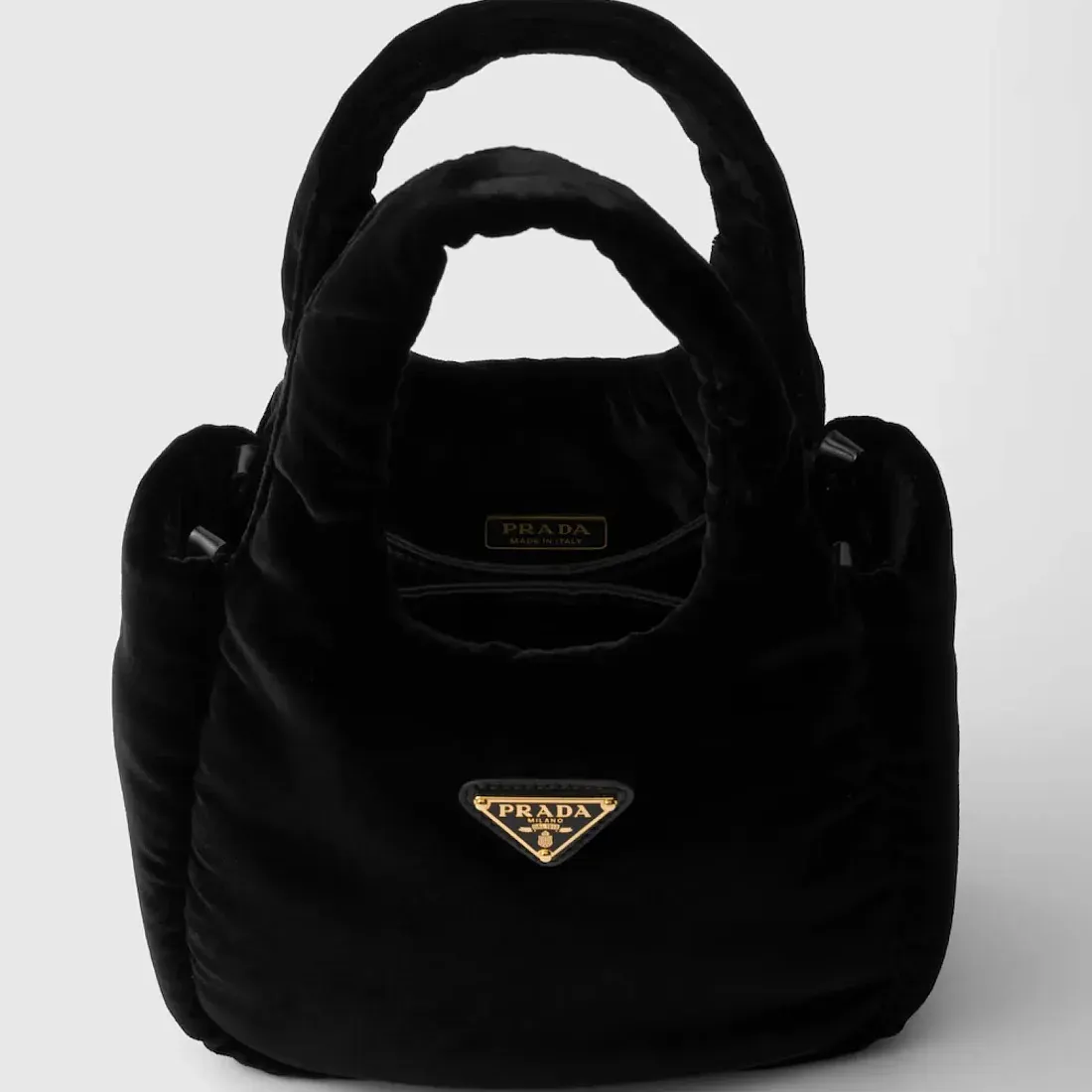 Prada Мини-сумка из вельвета с мягкой подкладкой - фото 7