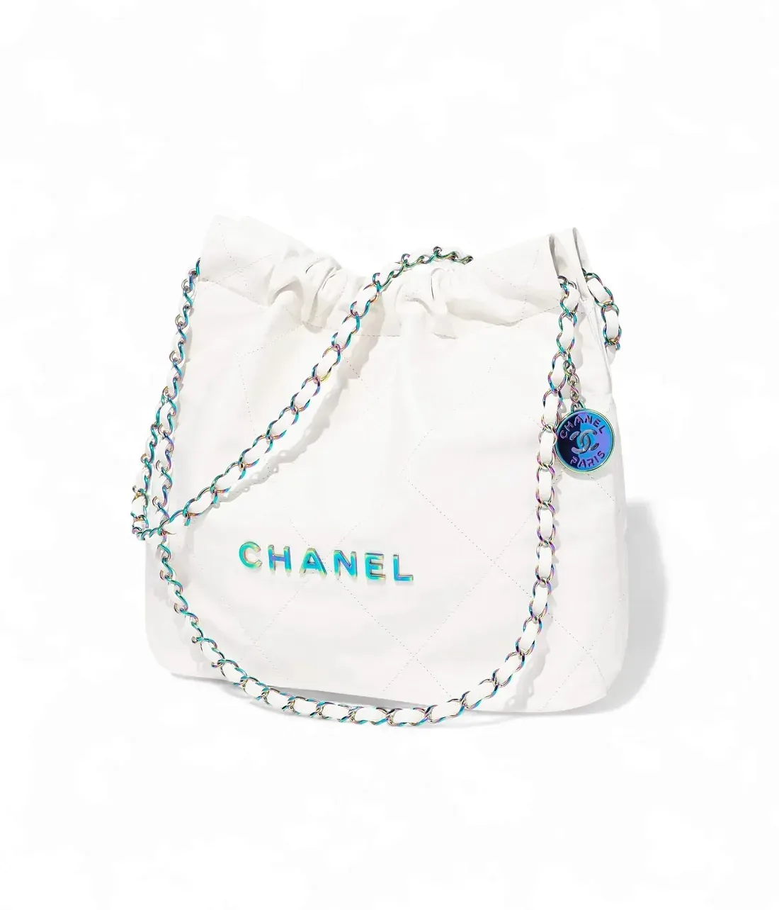 Chanel Сумка Mini 22 Blanc Rainbow Metal - фото 2