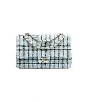 Chanel Классическая сумка 11.12 Tweed Light Blue/Black - фото 1