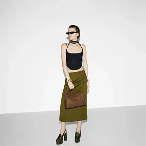 Gucci Сумка-тоут с застежкой-крючком Brown - фото 2
