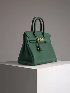 Hermès Сумка Birkin 30 Vert Moyen Togo Gold Hardware - фото 5
