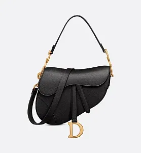 Dior Сумка Saddle с ремнем Black - фото 1