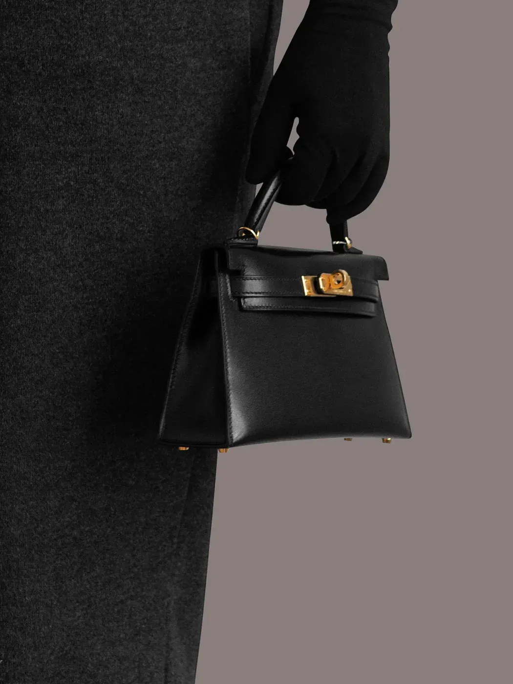Hermès Сумка Kelly Mini 20 Black Box Gold Hardware - фото 2