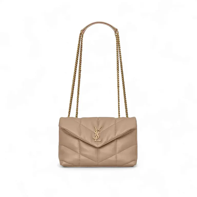 стеганая сумка на плечо Puffer Toy Saint Laurent Dark Beige - фото 1
