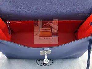 Hermès Kelly 28 Blue Brighton Capucine Evercolor Palladium Hardware - фото 4