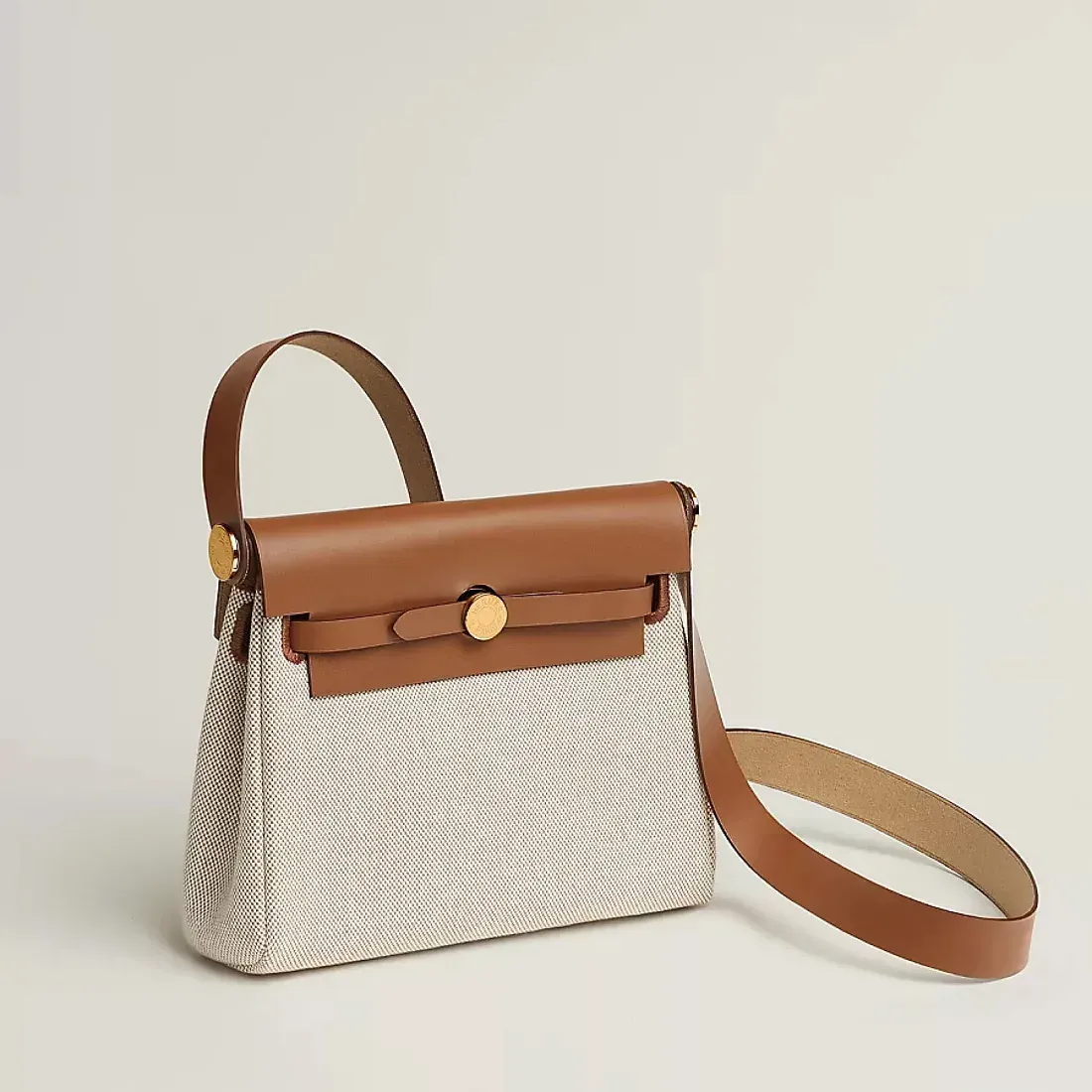 Hermès Сумка Herbag Zip 20 Ecru Beige Fauve Gold Hardware - фото 3