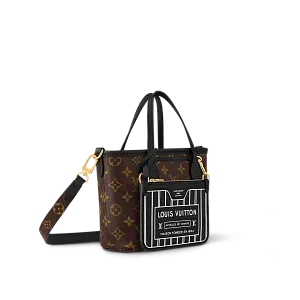 Louis Vuitton Сумка Neverfull Inside Out BB с плечевым ремнем Black - фото 3