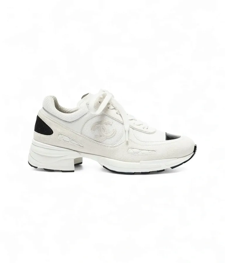 Тканевые кроссовки Chanel White / Black - фото 1