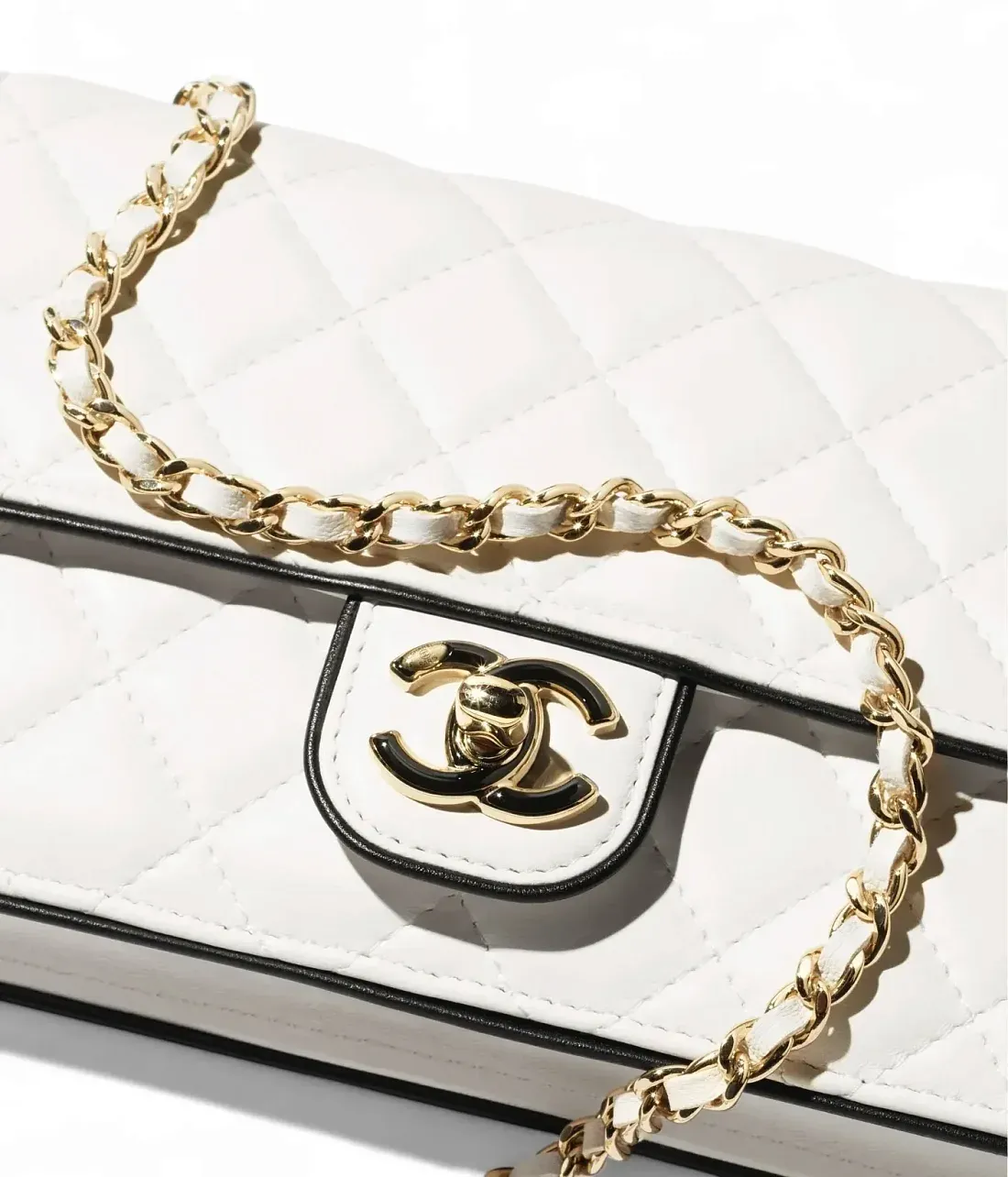 Chanel Кошелек с цепью White and Black - фото 4