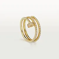 Cartier Двойное кольцо с бриллиантовым паве Juste Un Clou Yellow Gold - фото 1