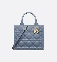 Dior Сумка Book Tote calfskin маленького формата Denim Blue - фото 1