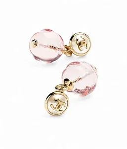 Chanel Серьги-клипсы с подвеской Gold, Pearly White and Pink - фото 3