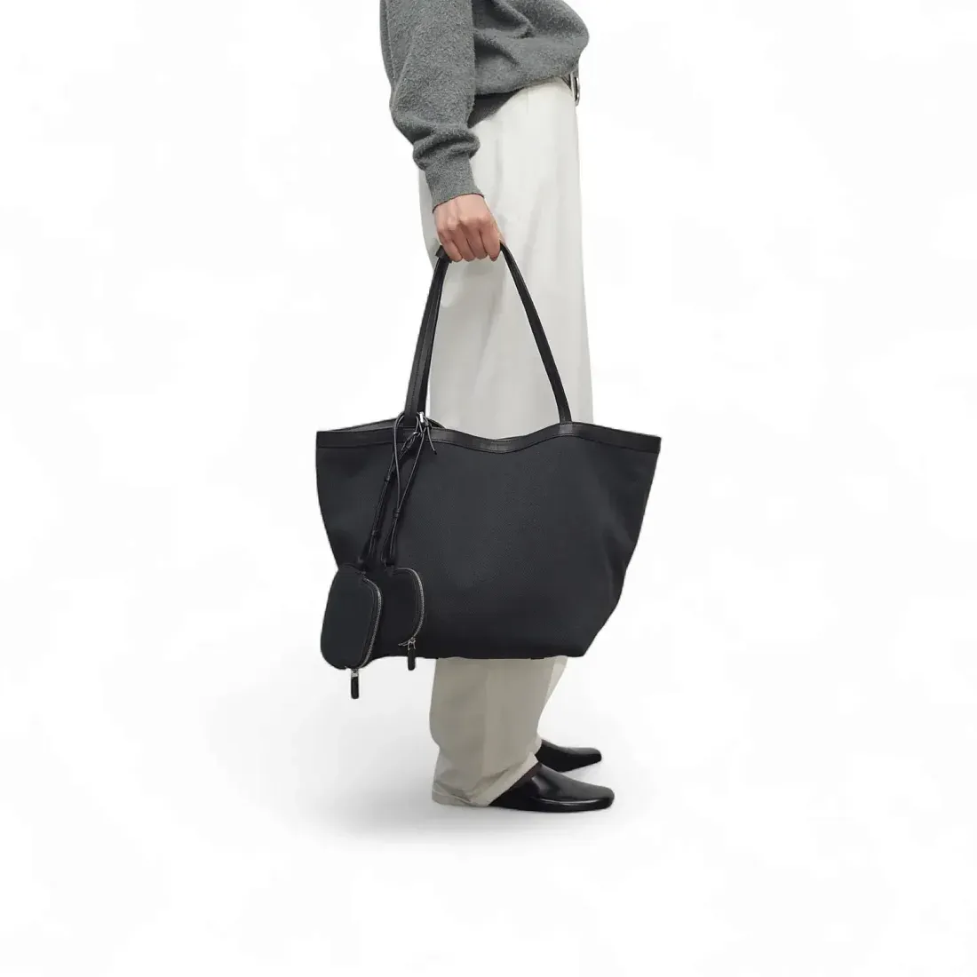 The Row Сумка Park Tote Three Canvas Black из хлопка и кожи Black / Black / Blue - фото 2
