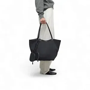 The Row Сумка Park Tote Three Canvas Black из хлопка и кожи Black / Black / Blue - фото 2