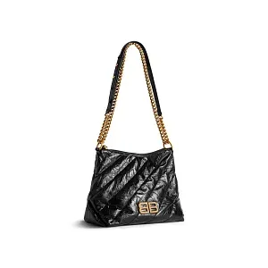 Balenciaga Сумка Crush Hobo Quilted in Black маленького формата - фото 3