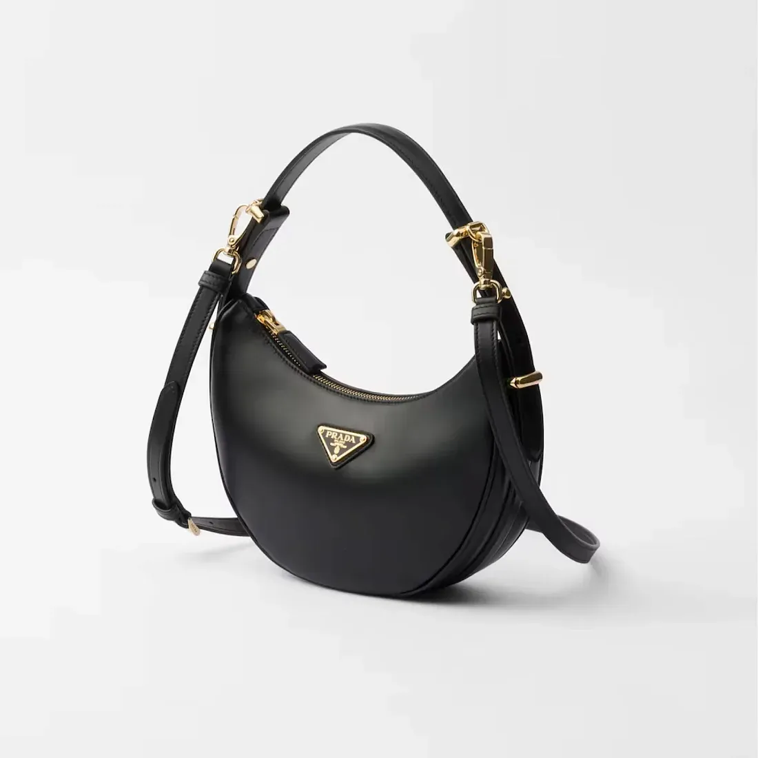 Prada Маленькая кожаная сумка через плечо Arque Black - фото 3
