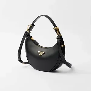 Prada Маленькая кожаная сумка через плечо Arque Black - фото 3