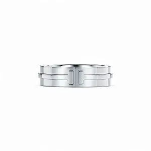 Tiffany & Co. Кольцо T Wide Ring in White Gold Men - фото 1