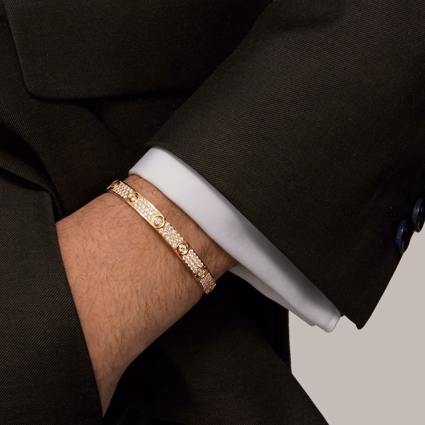 Браслет Love classic model, paved, 10 diamonds Cartier Men - фото 2