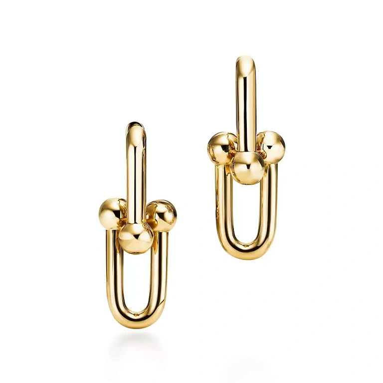 Cерьги Tiffany HardWear Large Link Earrings Yellow Gold - фото 1