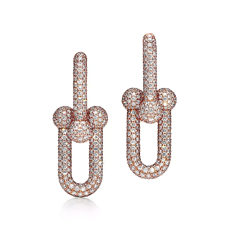 Серьги Tiffany HardWear Large Link Earrings Rose Gold - фото 1