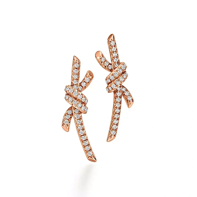Серьги Tiffany Knot Earrings Rose Gold - фото 1