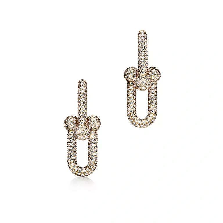 Серьги Tiffany HardWear Large Link Earrings Yellow Gold - фото 1
