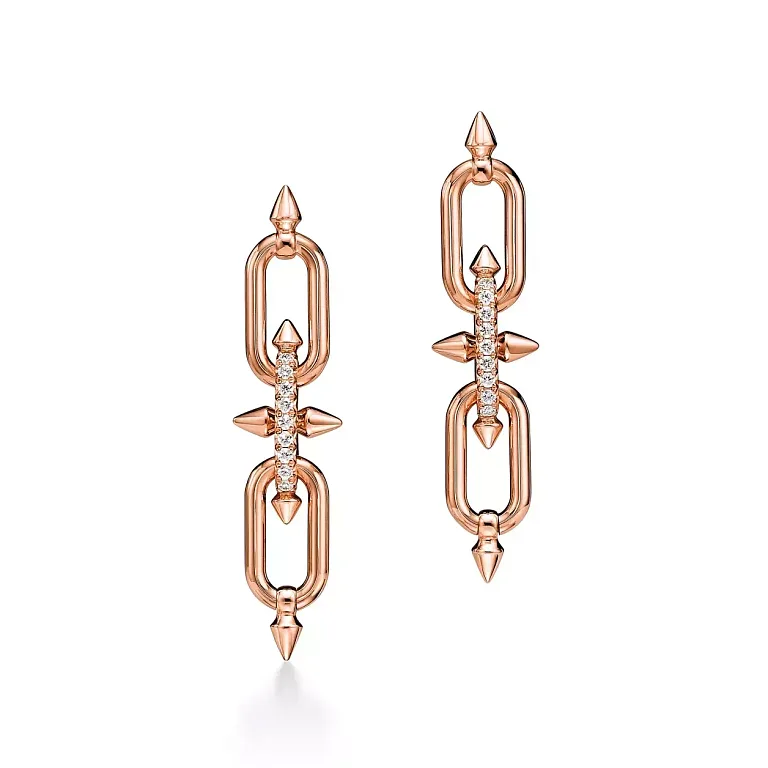 Серьги Tiffany Titan by Pharrell Williams Earrings in Rose Gold with Diamonds Men - фото 1