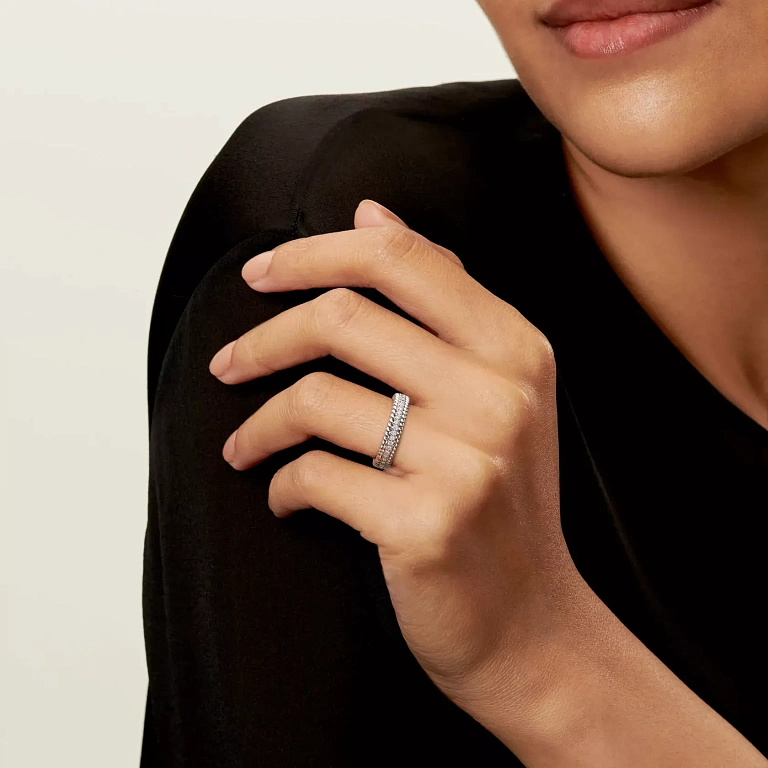 Кольцо Tiffany Rope Two-row Ring Platinum - фото 2