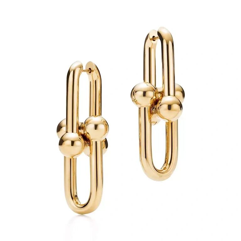 Серьги Tiffany HardWear Extra Large Link Earrings Yellow Gold - фото 1