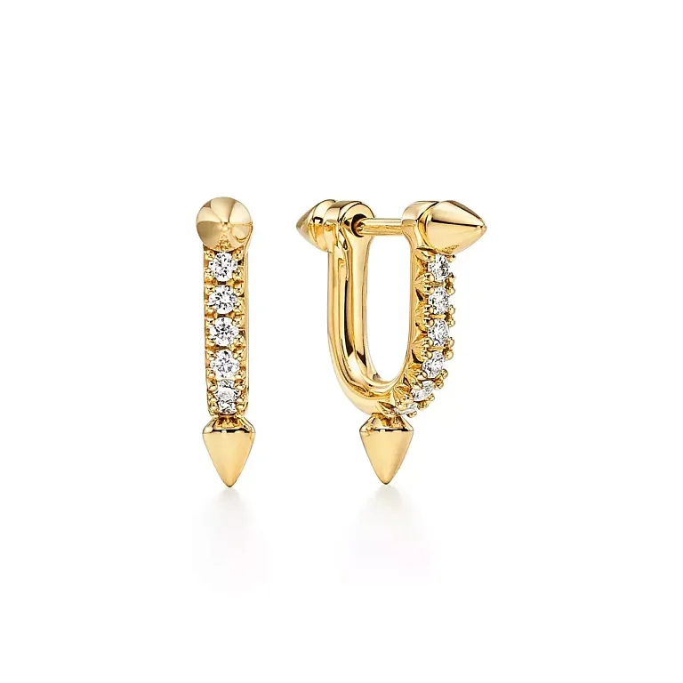 Серьги Tiffany Titan by Pharrell Williams Small Earrings in Gold with Diamonds Men - фото 1