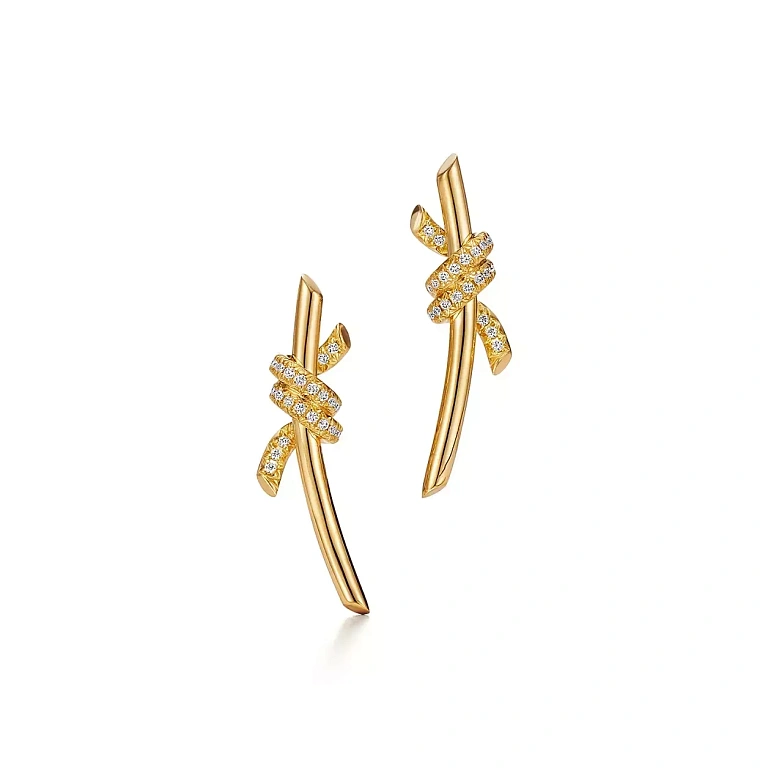 Серьги Tiffany Knot Earrings Yellow Gold - фото 1