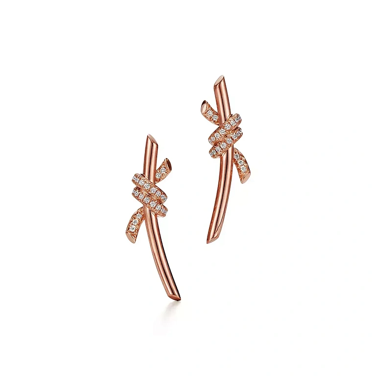 Серьги Tiffany Knot Earrings Rose Gold - фото 1
