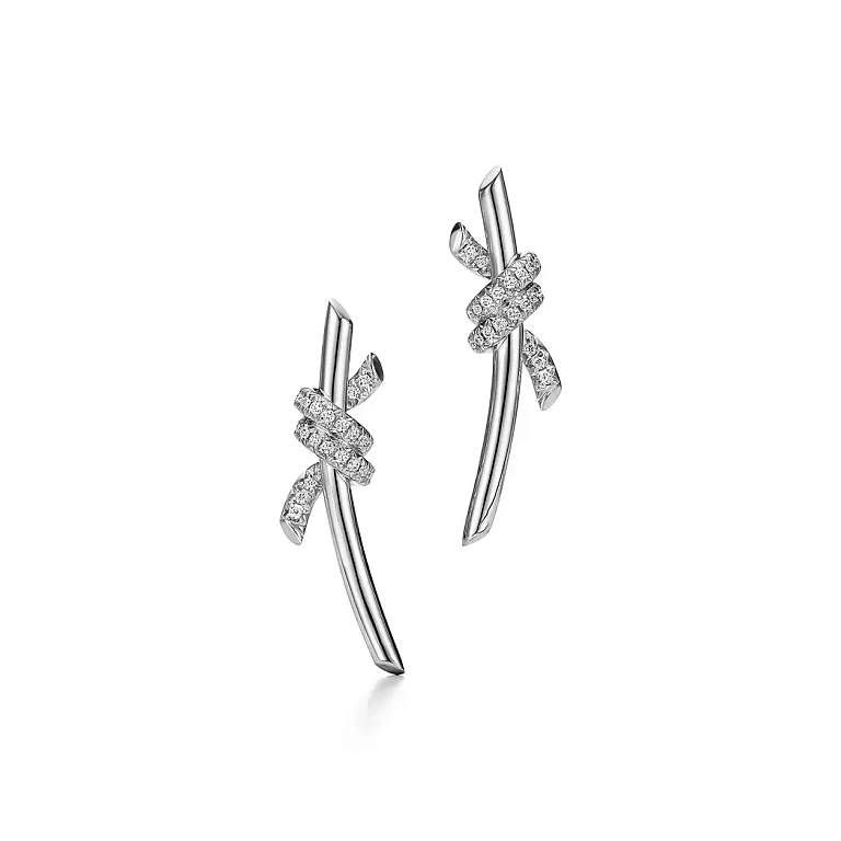 Серьги Tiffany Knot Earrings White Gold - фото 1